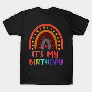 It'S My Birthday For Women Teens Girls Rainbow T-Shirt